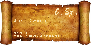 Orosz Szénia névjegykártya